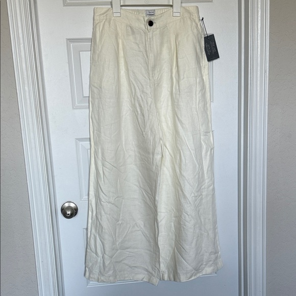 H by Halston Pants - NWT H by Halston Cream Wide Leg Linen Pants